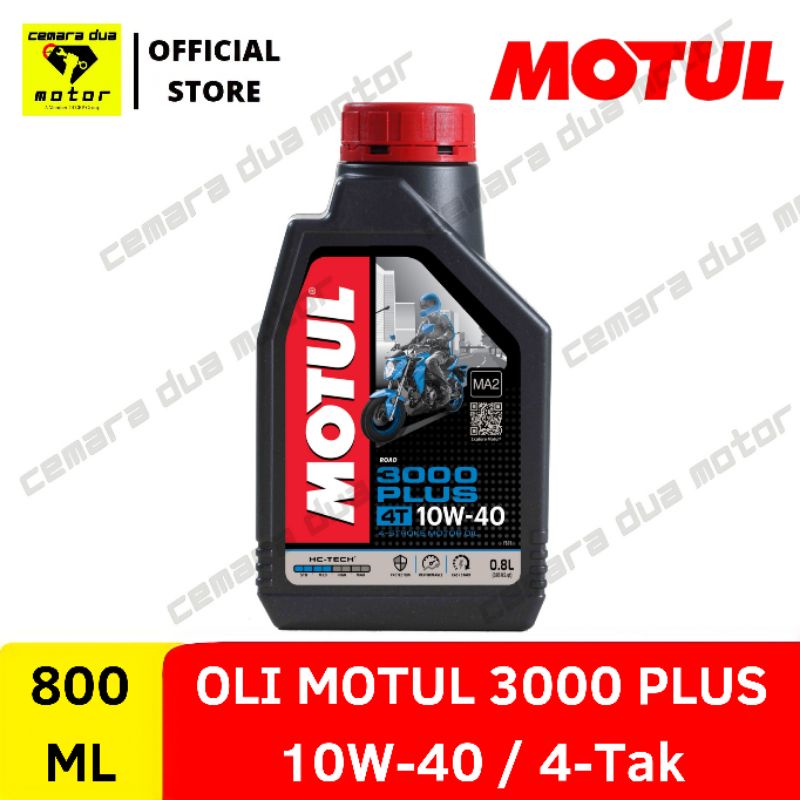 OLI MOTUL 3000 PLUS 10W-40 4T 800ML HC-TECH OLI MOTUL BLUE RED BLACK BIRU HITAM MERAH OLI MESIN 4TAK
