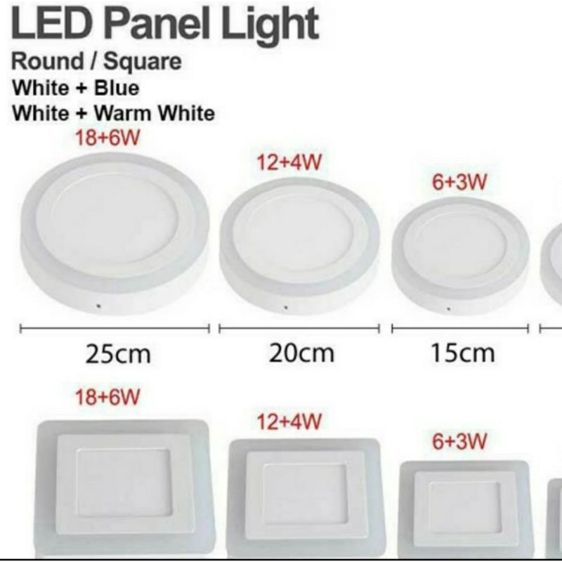 Led panel Outbow 12w 2 warna (12+4w). Downlight ob tempel plavon 12w