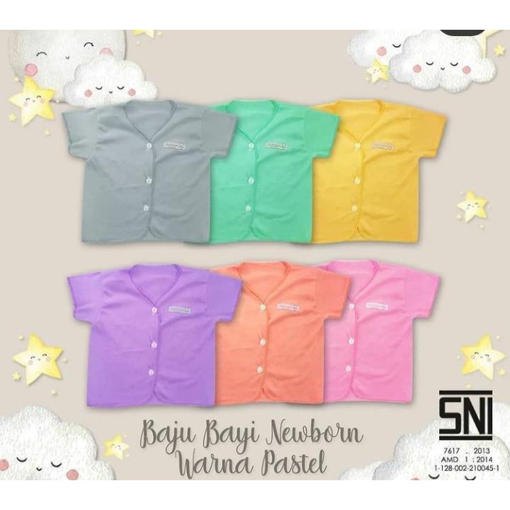 6 pcs Baju Bayi newborn Lengan pendek mix warna // baju bayi lengan pendek 0-4 bln / atasan bayi