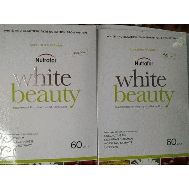 PRODUK ASLI 14 hari kulit cerah, PUTIH, kencang- Nutrafor White Beauty 60 KAPSUL 100% ORIGINAL