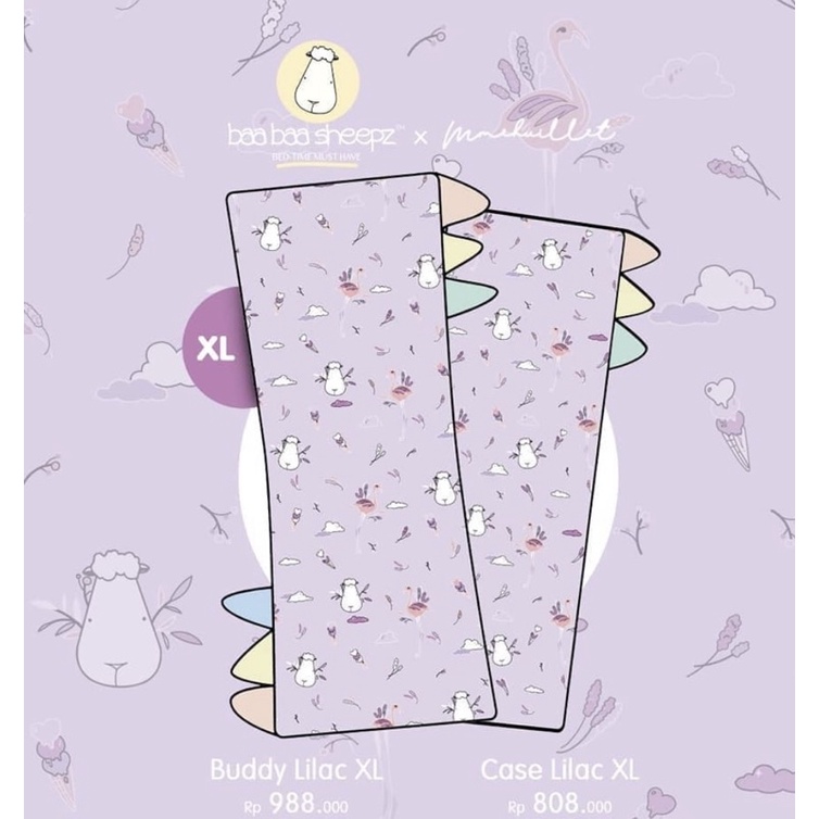 baabaasheepz x Mmehuillet pillow case lilac