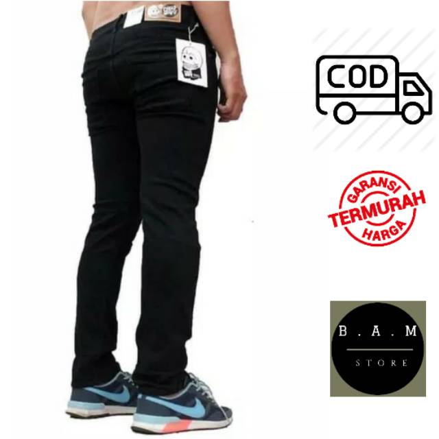  Celana  Jeans Skinny Slimfit Pria Hitam Pekat Biru  Gelap  