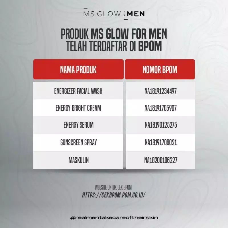 MS GLOW FOR MEN - Perawatan Wajah dan Tubuh Khusus Pria