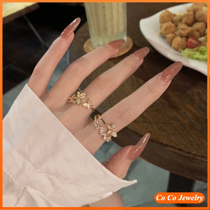 Co Co Cincin Butterfly Adjustable Gaya Korea Untuk Wanita