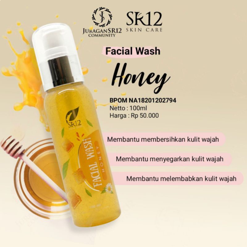 SR12 FACIAL WASH HONEY / SABUN MADU CAIR / SABUN KULIT KERING