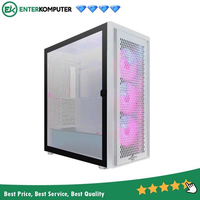 Casing PC CUBE GAMING STALLA WHITE - ATX - Vertical GPU Exclude Riser