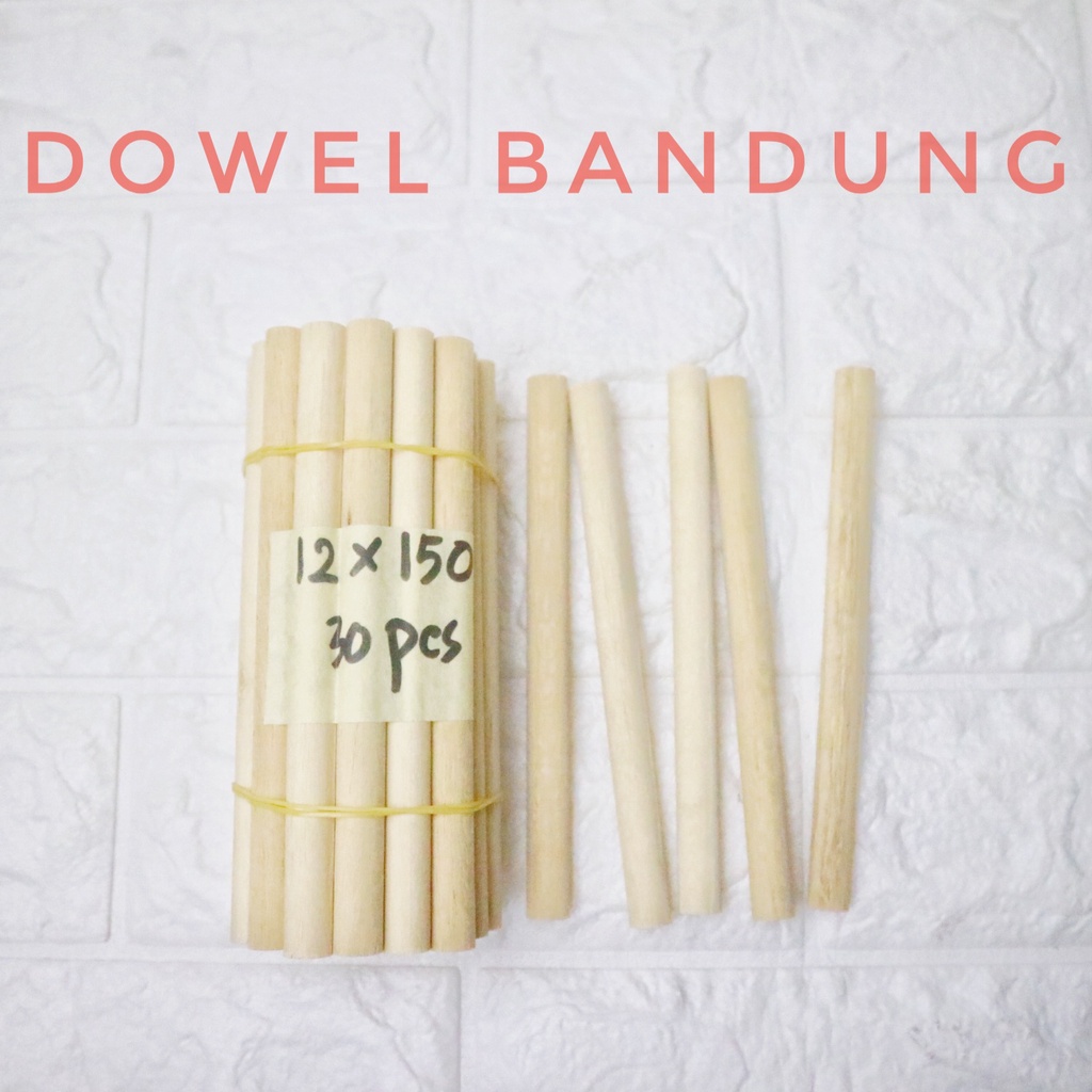 Dowel Kayu 12mm Panjang 150mm - Dowel Kayu Stik Bulat Diameter 12 mm Panjang 15 cm 12mm x 15cm