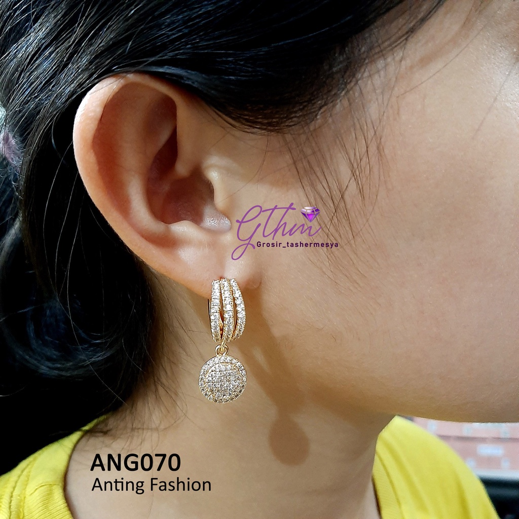 Anting Klip Jurai BVL Diamond Perhiasan Fashion Import Premium Anti Karat ANG070 gthm