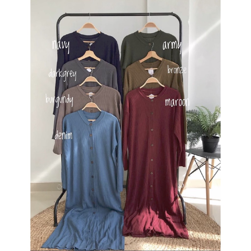 - SHAHIA MAXY BUTTON NAJWA LONG CARDIGAN  BELLE RAJUT HALUS by Luckyshop