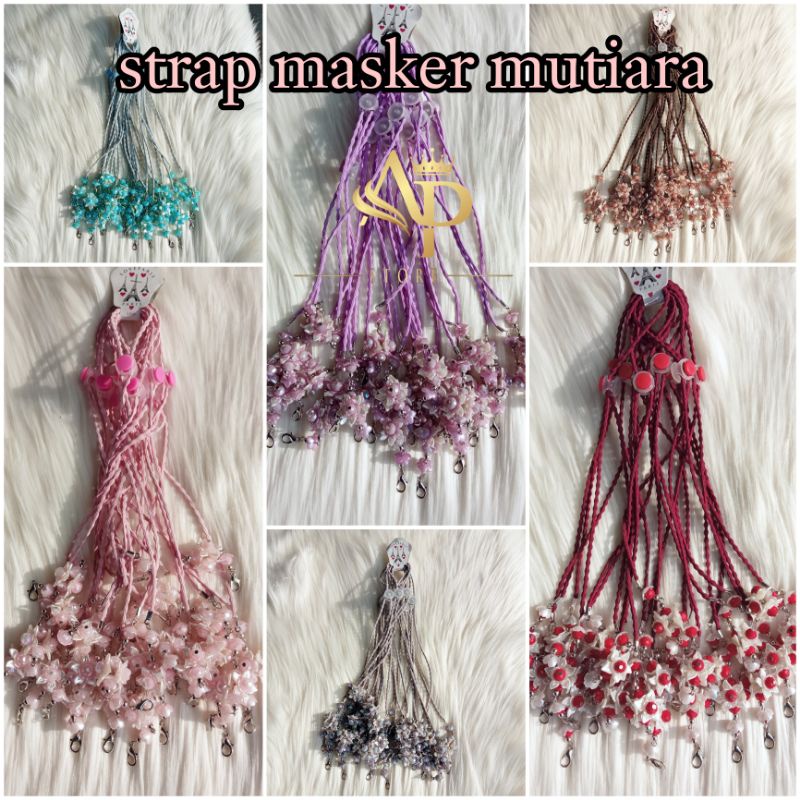 (part 5) strap masker hijab 2in1 / strap masker mutiara / tali masker / gantungan masker