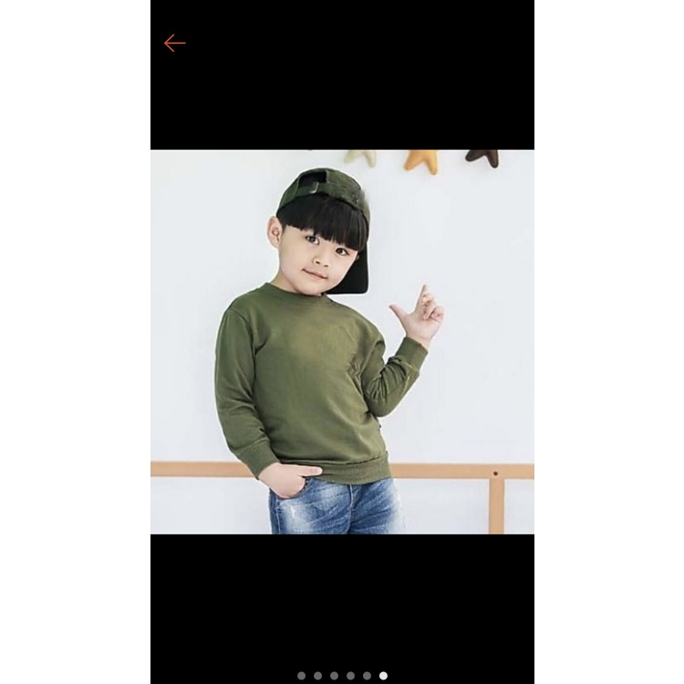 SWEATER ANAK CREWNECK BASIC POLOS PRIA/WANITA