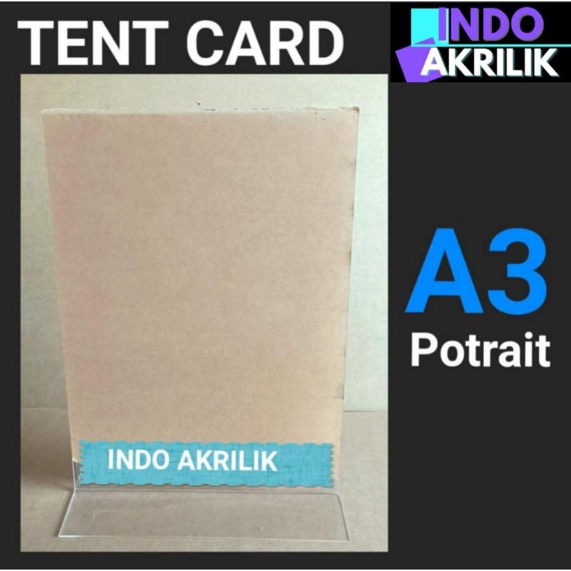 

TENT CARD A3 AKRILIK | TEMPAT BROSUR A3 | TYPE T POTRAIT | 2 SISI