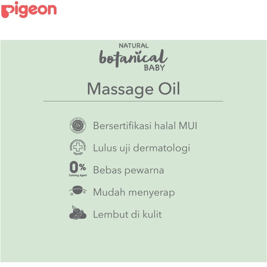 Pigeon Natural Botanical Baby Massage Oil 100ml Minyak Pijit Untuk Bayi &amp; Anak