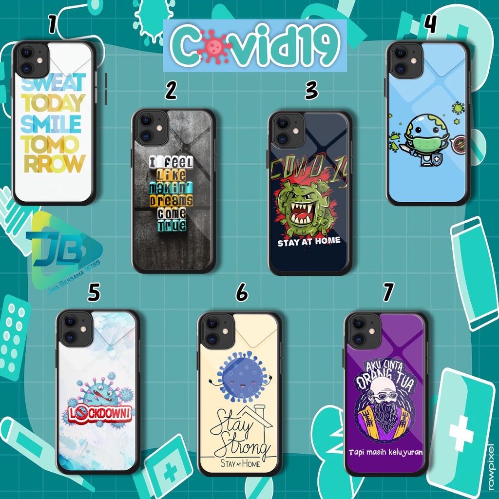 HARDCASE 2D GLOSSY COVID 19 OPPO VIVO XIAOMI SAMSUNG REALME IPHONE ALL TYPE JB4842