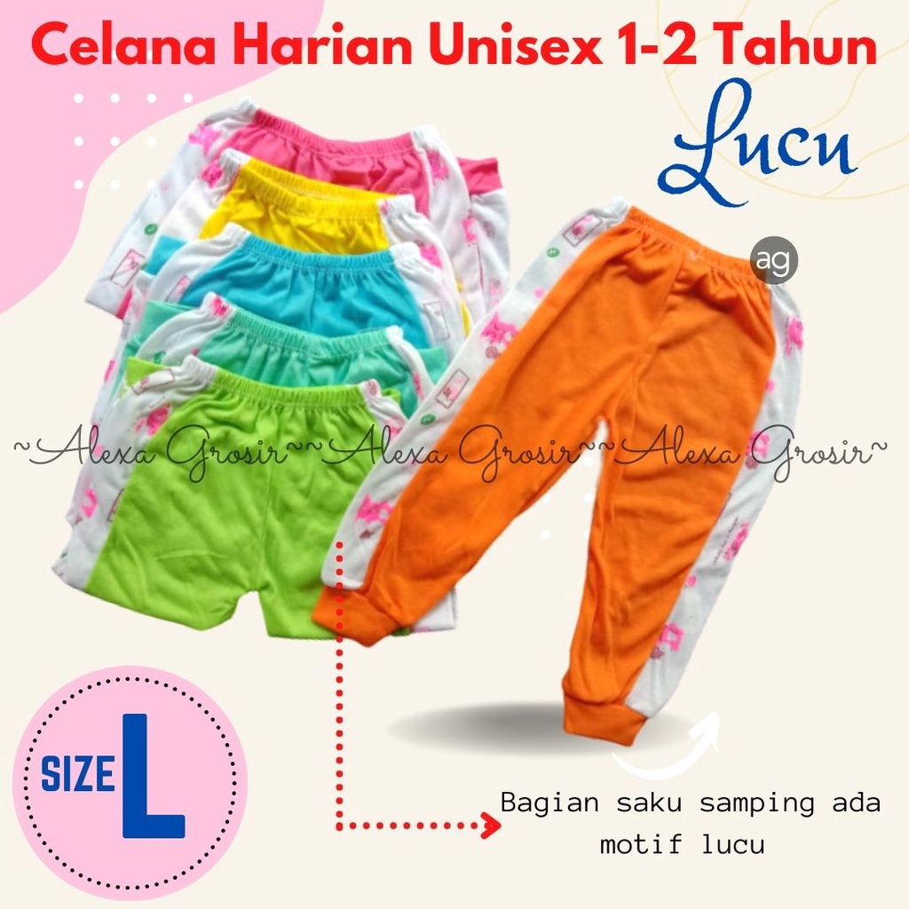 Celana Panjang Anak 1-2 Tahun size L Harian Polos Warna Best Quality