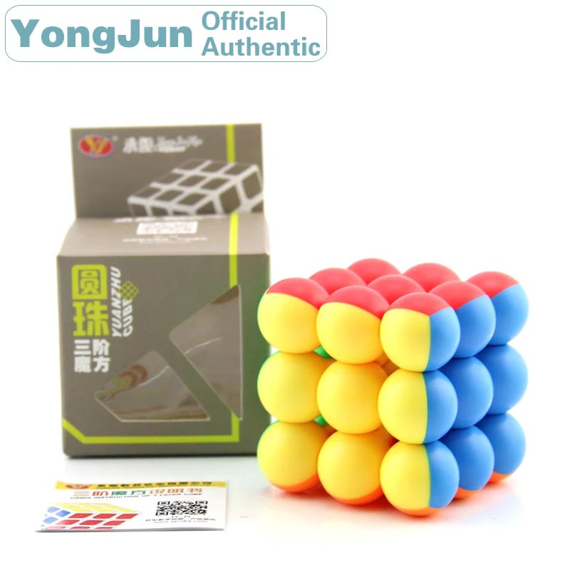 Rubic's Magic Cube (Permainan Rubik Kubus Ajaib) 3x3x3 Merek YongJun Variasi Ball Stickerless Red