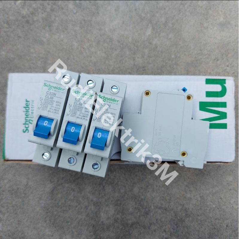 MCB 50A SCHNEIDER 1PHASE BIRU ORIGINAL PLN