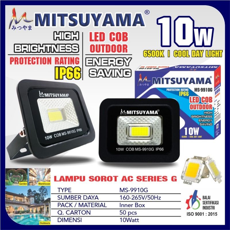 lampu sorot lampu tembak kap sorot ip66 mitsuyama 10w led cob