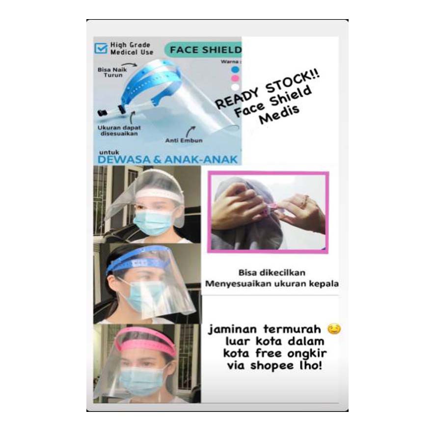 (BISA COD) Face shield buka tutup / Faceshield Naik turun / Pelindung Wajah mika tebal (LC001)