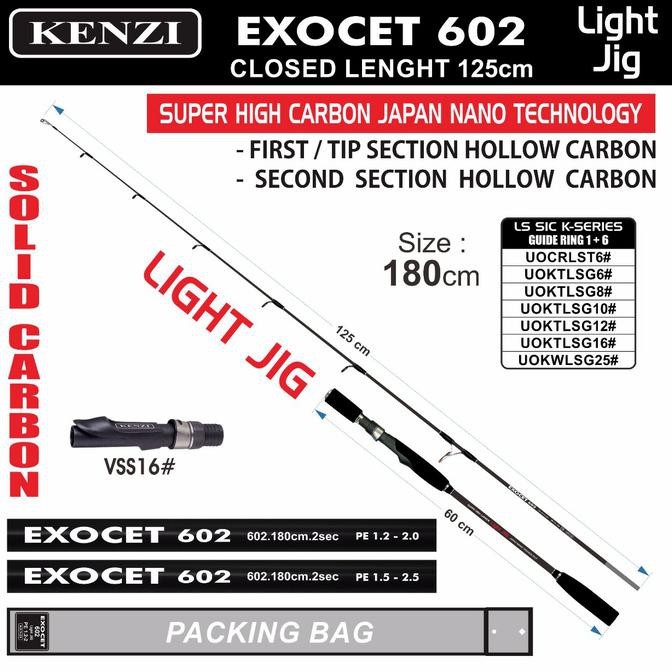 Terbaru Joran Spinning Light Jig Kenzi Exocet Pw1.5-2.5 180