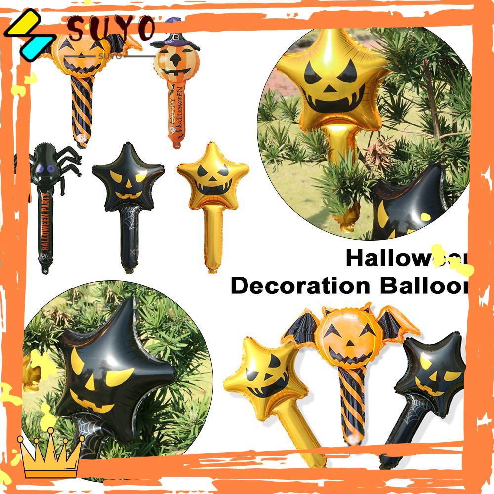 Suyo 5pcs / Set Balon Aluminum Foil Motif Halloween Untuk Dekorasi Rumah