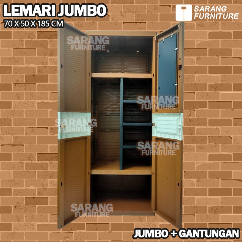 JUMBO! Lemari Pakaian Plastik Jumbo Lemari 4 Susun My TOP Gantungan Dan Hambalan Kaca Terbaru