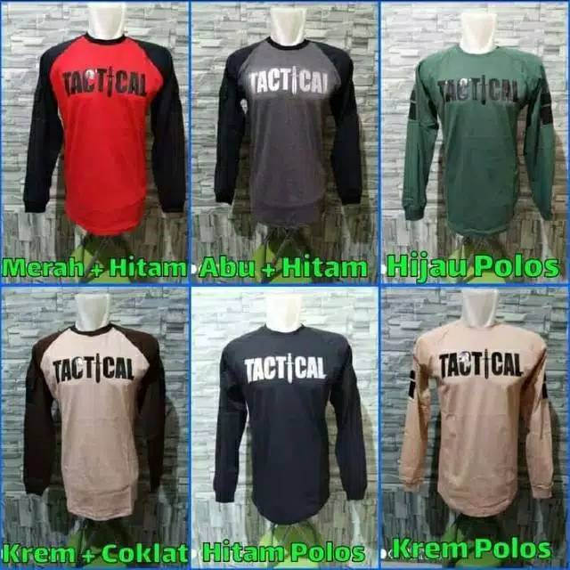 GROSIR KAOS BAJU TACTICAL LENGAN PANJANG SABLON TIMBUL