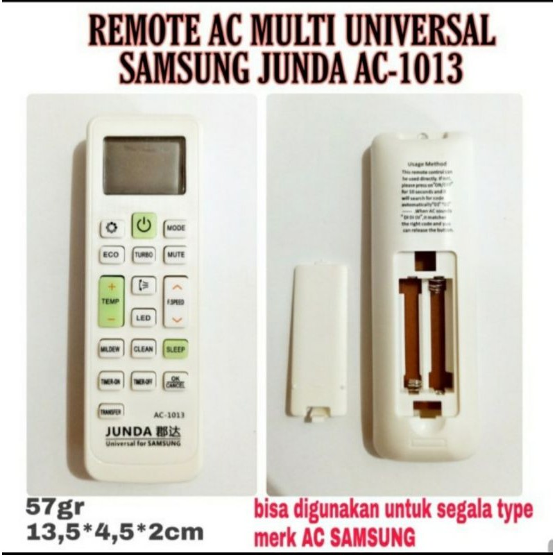 Remote AC Multi Universal AC SAMSUNG JUNDA 1013