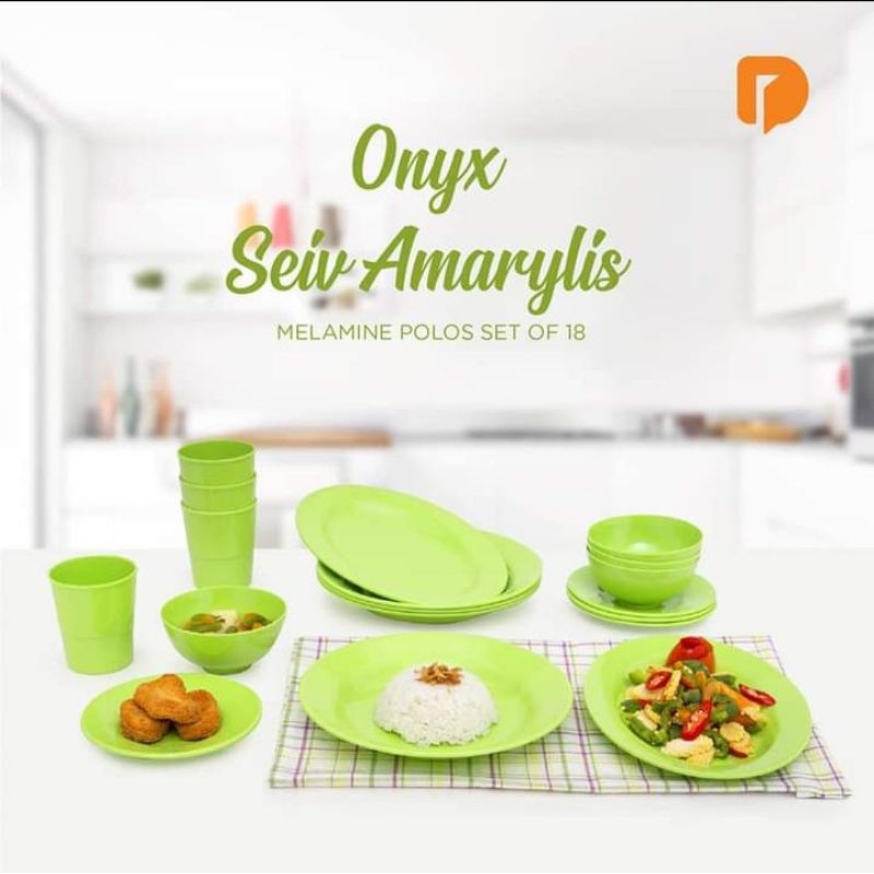 Melamine Onyx seiv Amarylis set of18