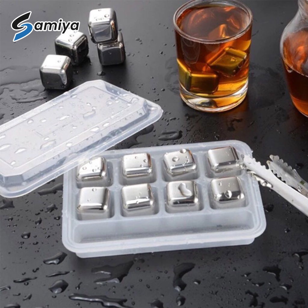 Ice cube stainless steel / wine beer cooler/ whiskey stone stainless / es batu stainless / gift set