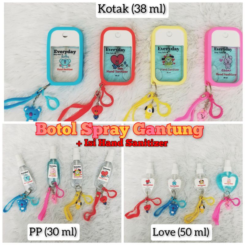 Botol Spray Kotak Gantung & +Isi Hand Sanitizer