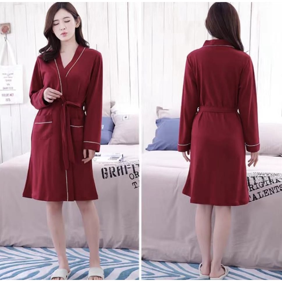 Baju tidur kimono wanita  bahan kaos import premium