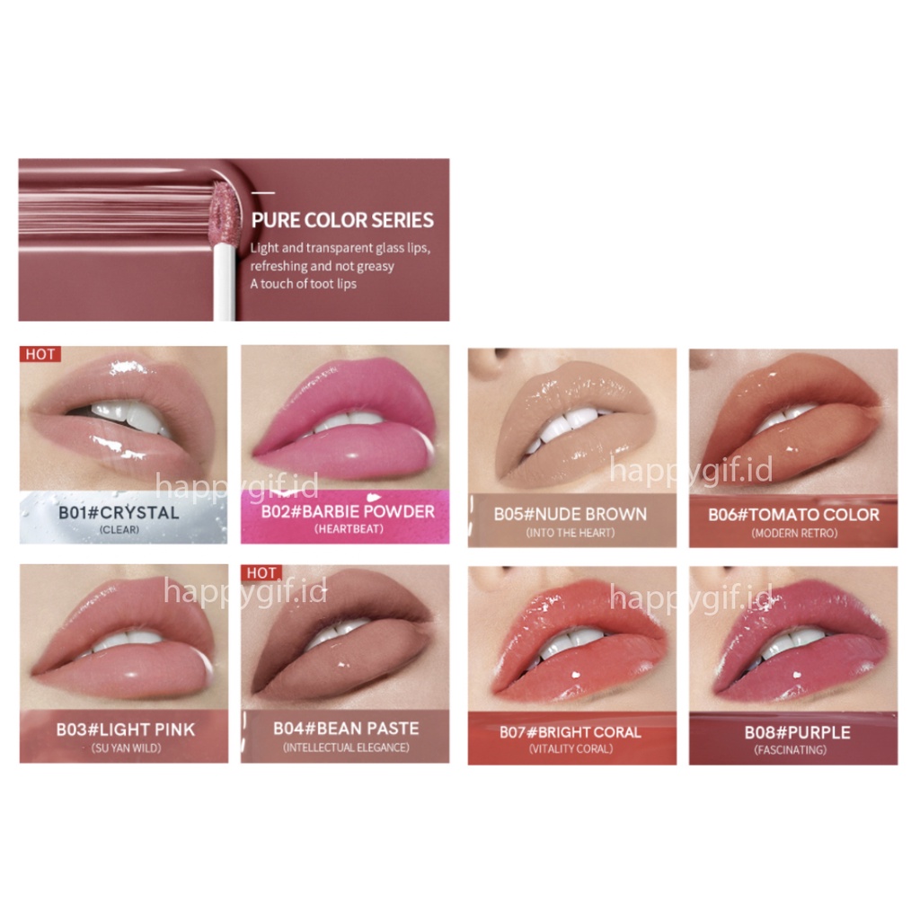 BAZELE Cat Paw Bright Lip GLaze Glitter Watery Tint Lipstick Pudaier Lipstik XX020