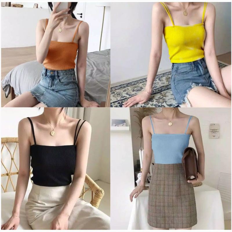 TankTop Rib Wanita Polos Fashion Wanita Korea