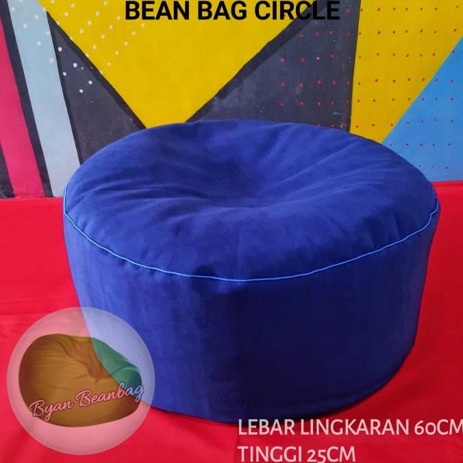 Bean Bag Circle / Sofa Lesehan / + Isi Styrofoam - Suede Navy