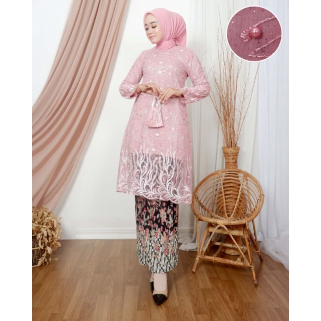 SET TUNIK PADANG/SETELAN KEBAYA TUNIK BRUKAT MODERN/KEBAYA BRUKAT PESTA/KEBAYA LAMARAN/KEBAYA WISUDA