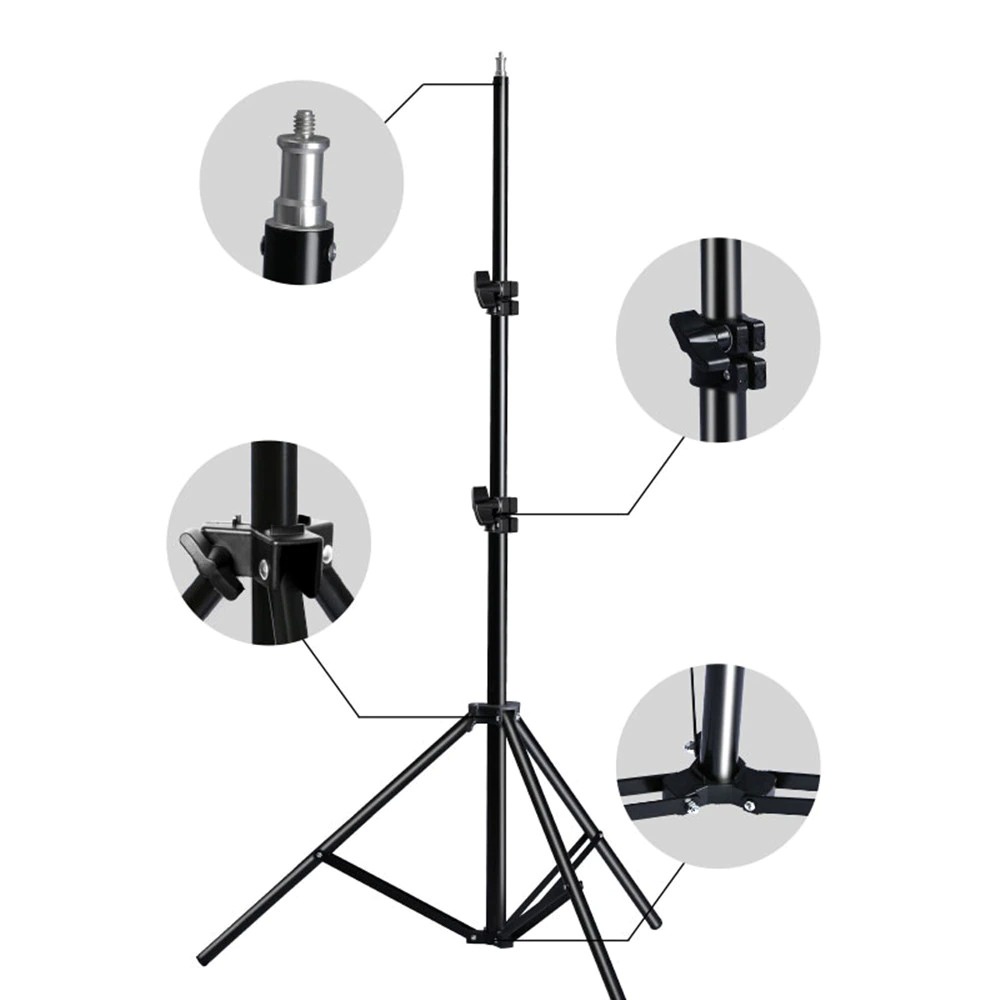 Portable Tripod Light Stand Studio 1/4 Thread 5 Section 350cm - SN453 - Black