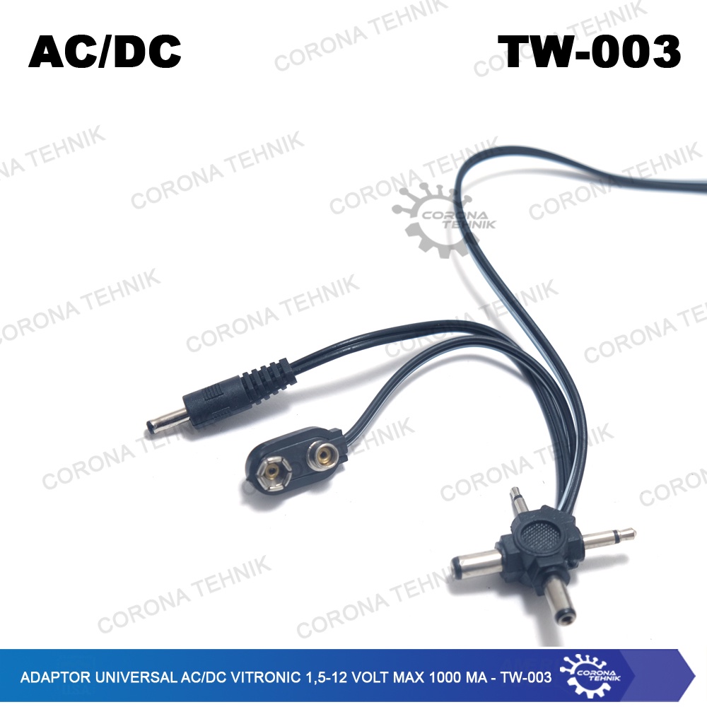 TW-003 - Adaptor Universal AC/DC Vitronic 1,5-12 Volt Max 1000 mA