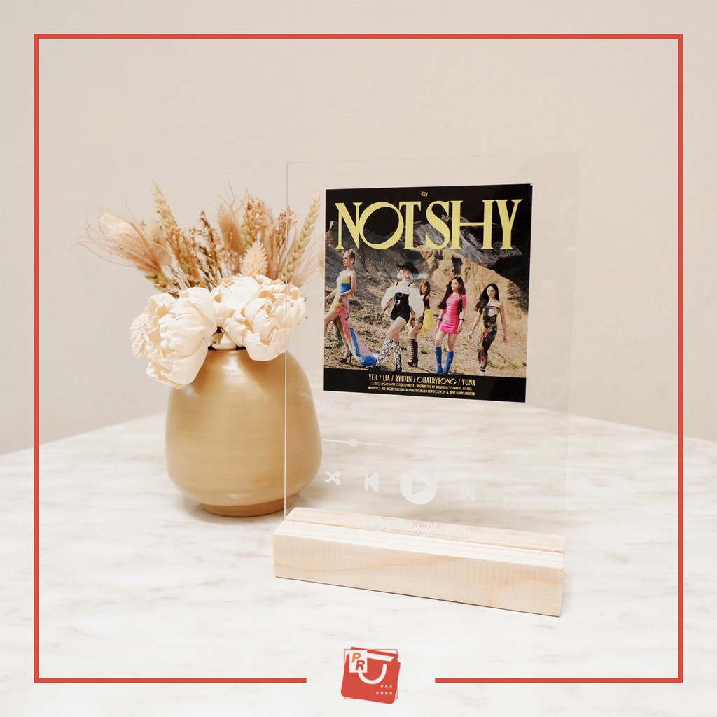 DISC% Custom Acrylic Spotify Song Album Art Dengan Stand Kayu