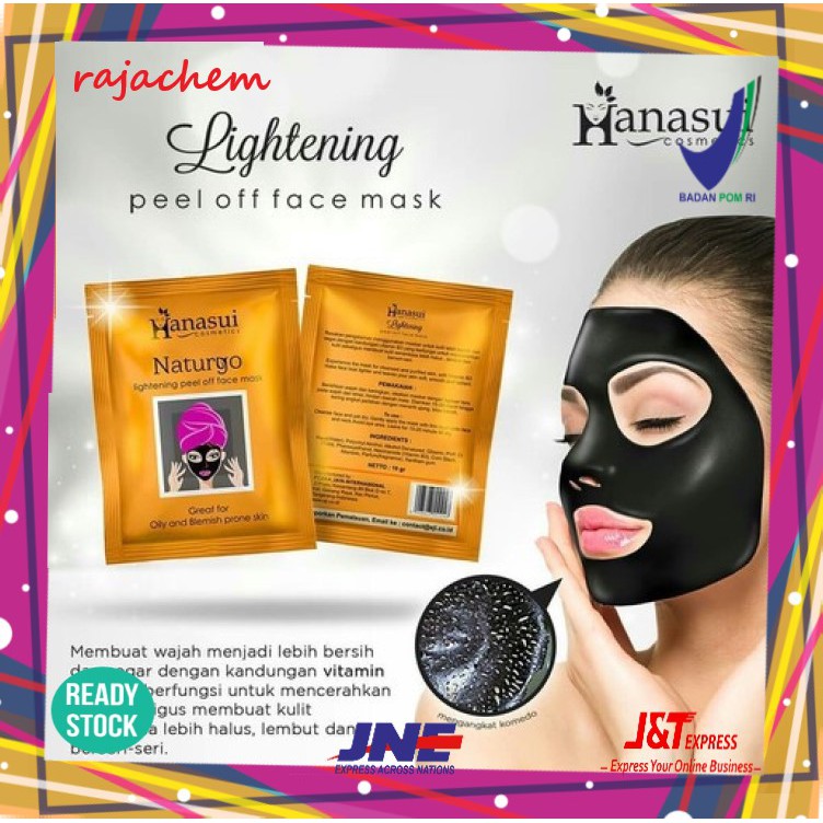 Hanasui Naturgo Black Gold Lightening Peel Off Face Mask Masker hitam Komedo BPOM Ready