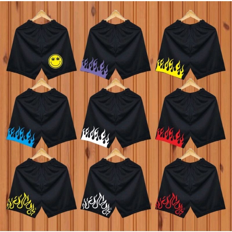 terbaru celana pendek motif api 1 paket 50rb dapat 5 celana