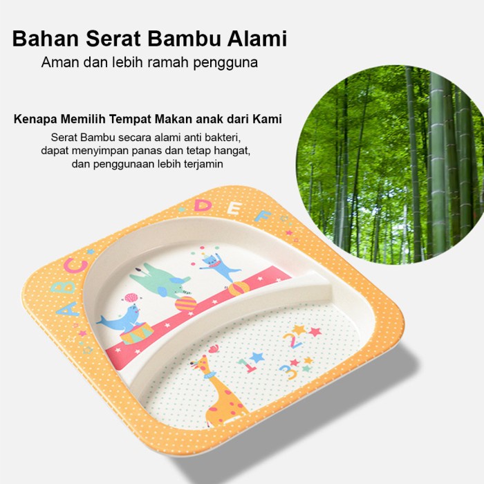 Tempat makan Bayi Gift Babiesfirst Bamboo Feeding Set Tempat Alat Makan Anak Bayi Monkey