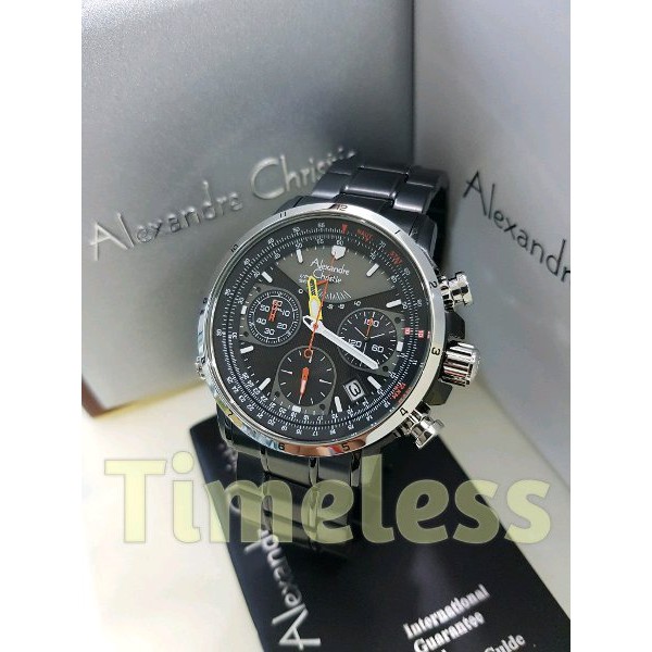 jam tangan pria alexandre christie ac 6394 MC Silver Black