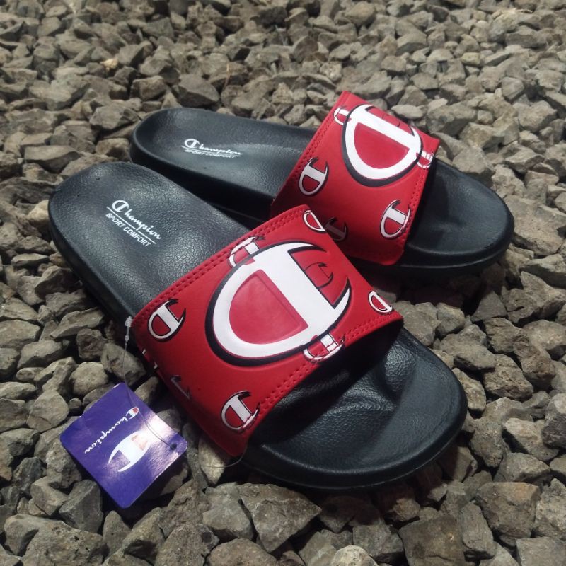 Sandal Champion Logo Full Print Red