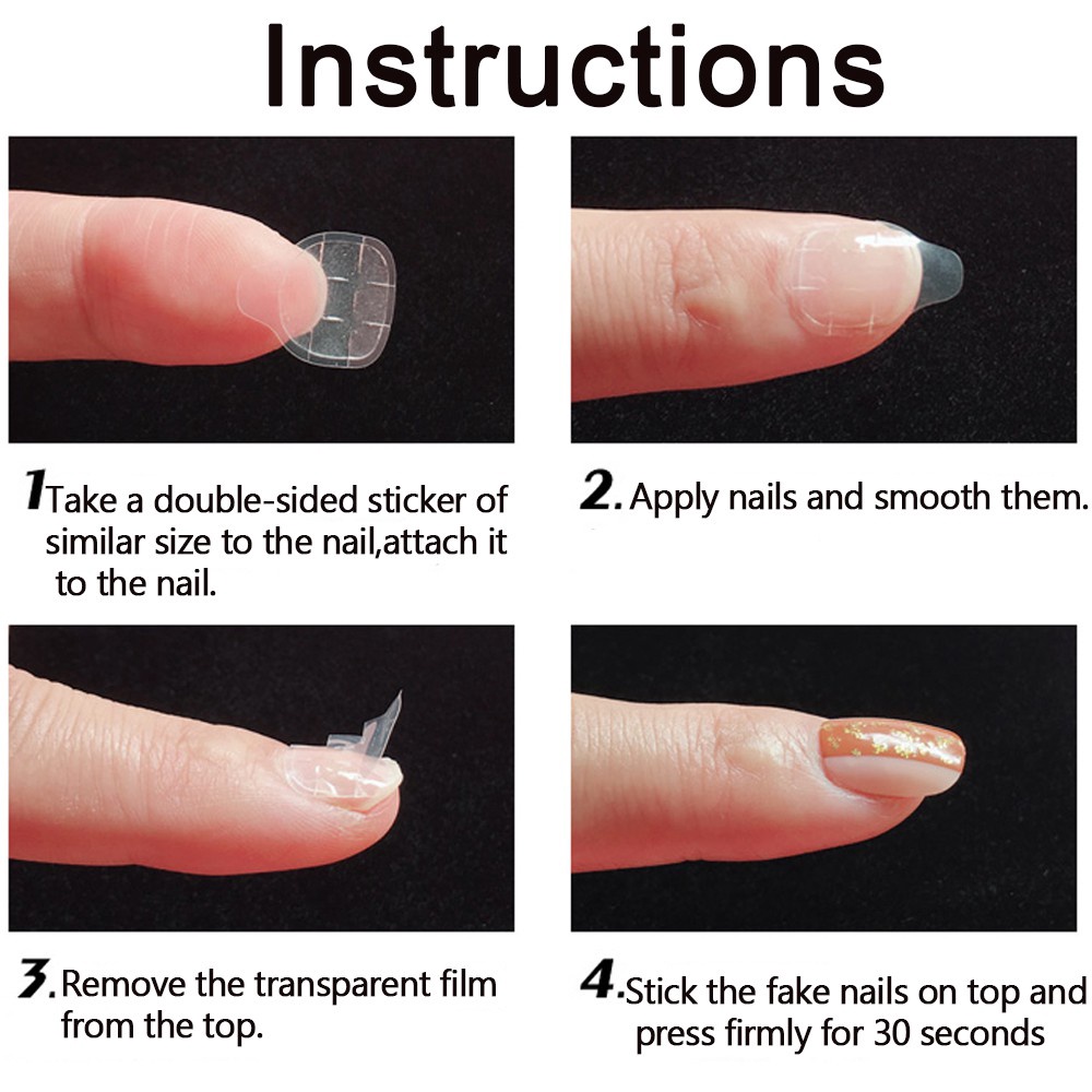 24 Pcs Kuku Palsu 3D Kuku Palsu Nail Art