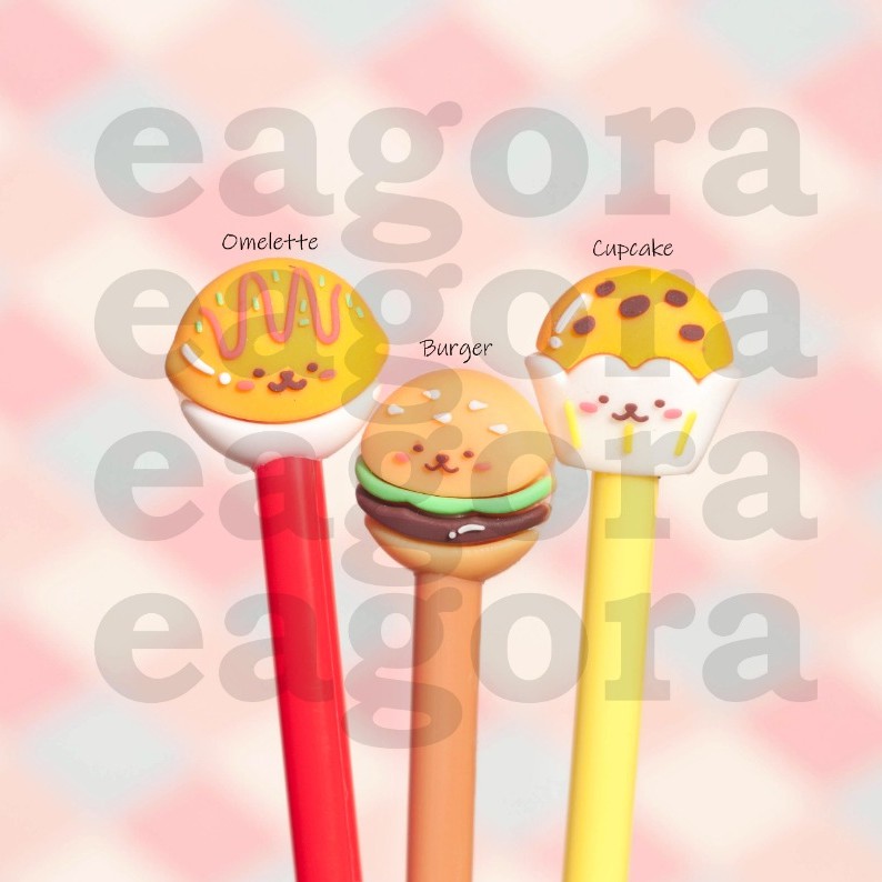 

Pulpen Gel Breakfast Series Burger Cupcake Omelette Pena Lucu Bolpen Ballpoint