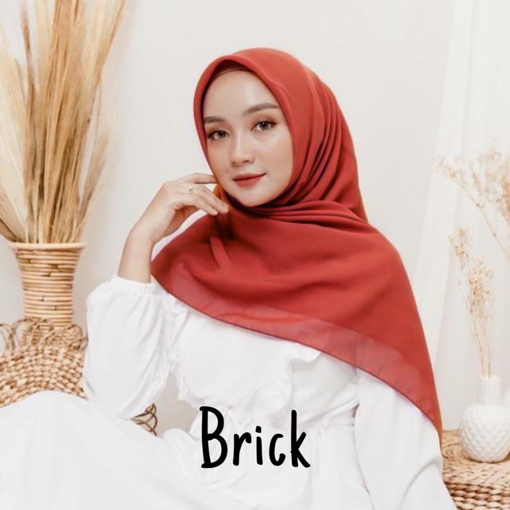 Hijab Segi Empat Bella Square Jilbab Maula Kerudung Bela Square Bahan Polycotton Premium Part 2-Bella Brick
