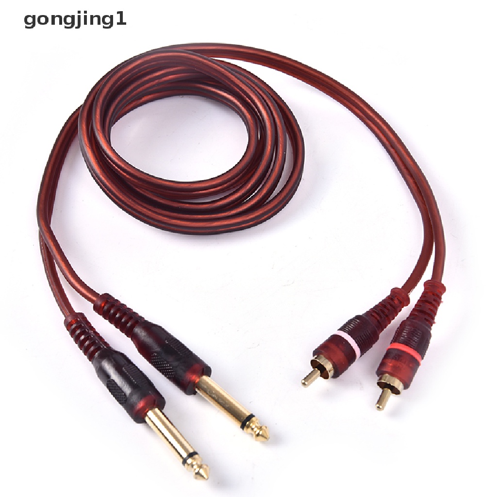 Kabel Audio Mixer Dual RCA Male to Dual 6.35mm 1 / 4 inch Panjang 1.5M