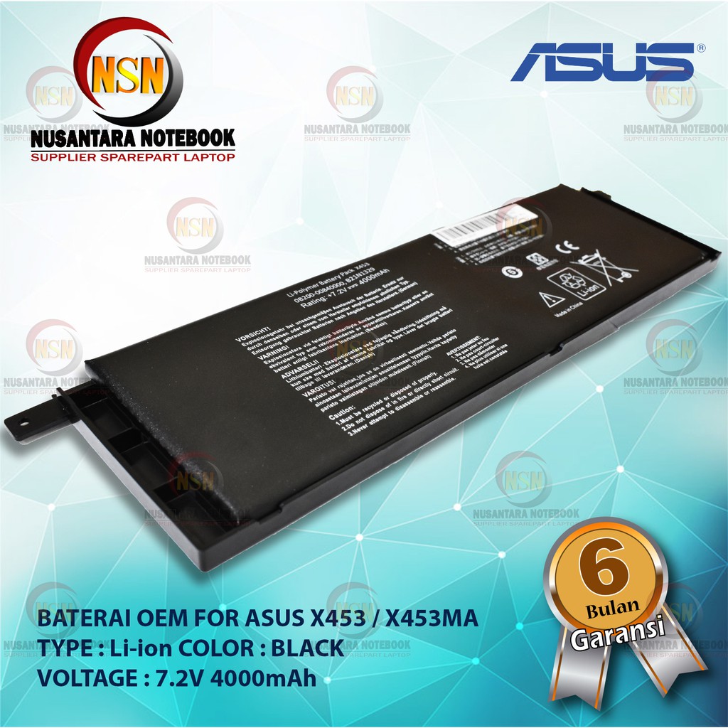 Baterai OEM For Asus X453 X453M X453MA X453S X453SA 7.2V 4000mAh