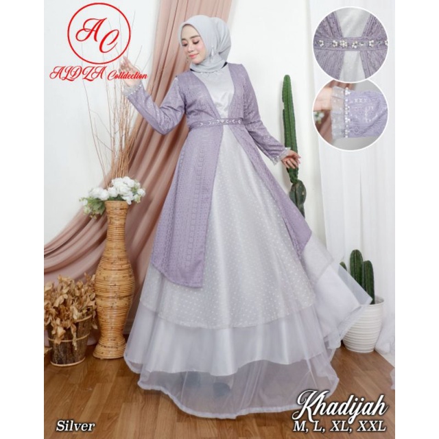 Gamis Tile Outer Mutiara| Gamis Khadijah Brokat Malika| Gamis| Gamis pesta| Gamis wisuda| Gamis Kondangan| Gamis Cardigan| Dress Pesta Mewah |Gamis Brokat| Gamis Tile